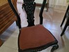 6 Black Wooden Dining Chairs