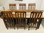 6 Chairs Wooden Dining Table Set