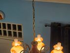 6-Light Classic Chandelier – Wood with Gold Finish Used