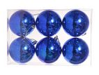 6 Pcs Blue Color Christmas Decoration Hanging Baubles