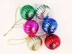 6 Pcs Christmas Ornate Baubles Assorted Colors