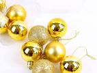 6 Pcs Gold Color Big Ball Ornaments (4.5cm)
