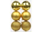 6 Pcs Gold Color Big Ball Ornaments