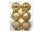 6 Pcs Gold Color Christmas Baubles
