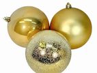 6 Pcs Gold Color Christmas Baubles