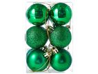 6 Pcs Green Color Christmas Baubles