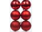 6 Pcs Red Big Ball Ornaments