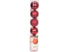 6 Pcs Red Color Christmas Baubles