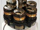 6-Piece Spice Set with Rotating Stand Glass Jars