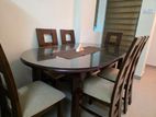 6 Seater Dining Table with Glass Top