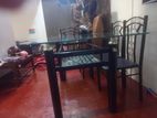 6-Seater Glass Dining Table Set
