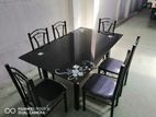 6 Seater Glass Dinning Table & Chairs