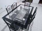 6 Seater Glass Top Dinning Table with chairs