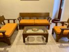 6-Seater teak Wooden Sofa Set with Coffee Table for Sale
