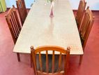 6 Teak Wood Dining Chairs with Table