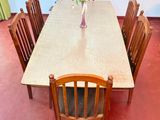 6 Teak Wood Dining Chairs with Table