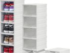 6 Tier Shoe Storage Box with Clear Door Plastic