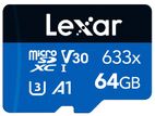 64 GB microSD Card Lexar High Performance 633x , SDXC UHS-I, wifi cctv