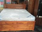 (6*5) - 72x60 Queen Size Teak Box Bed and Arpico Spring Mattress