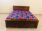 (6*5) - 72x60 Queen Size Teak Box Bed and Double Layer Mattress