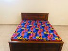 (6*5) - 72x60 Queen Size Teak Box Bed and Double Layer Mattress