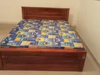 6*5 Teak Box Bed and Double Layer Mattress