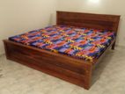 6*6 Teak Box Bed and Double Layer Mattress