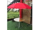 6Feet Garden Umbrella With Wooden Table