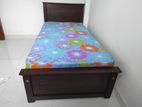 6x3 New Teak Box Bed With Double Layer Mettress
