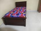 6x3 Teak Box Bed With Double Layer Mettress / 10.21