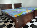 6x3 Teak Box Bed with Double Layer Mettress