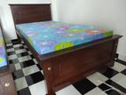 6x3 Teak Box Bed with Double Layer Mettress