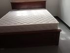 6x4 - (72x48) Teak Box Bed and Arpico Spring Mattress