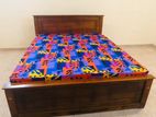 6x4 - 72x48 Teak Box Bed with Double Layer Mattress