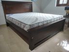 6x5 (72x60) Teak 3.5 Leg Large Box Bed & Arpico Spring Mettress (A24)