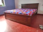 6x5 (72x60) Teak Box Bed with Double Layer Mattress