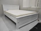 6x5/ 72x60 Teak White Colour Box Bed With Arpico Spring Mettress / 10.6