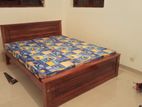 6x5 Teak Box Bed and Double Layer Mattress 72x60