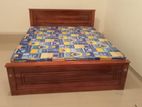 6x5 Teak Box Bed and Double Layer Mattress