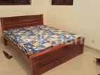 6x5 Teak Box Bed and Double Layer Mattress