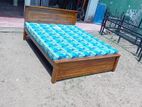 6×5 Teak Box Bed with Double Layer Mattrees