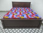 6x5 Teak Box Bed With Double Layer Mattress - 1113