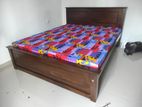 6x5 Teak Box Bed With Double Layer Mettress