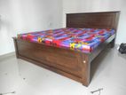 6x5 Teak Box Bed With Double Layer Mettress