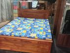 6x5 Teak Wood Box Bed and Double Layer Mattress