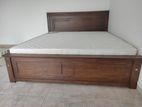 6x6 (72x72) Teak 3.5 Leg Large Box Bed Arpico Spring Mettress