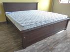 6x6 (72x72) Teak Box Bed With Arpico Spring Mattress 7 Inches (A22)