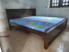 6x6 (72x72) Teak Box Bed With Double Layer Mettress