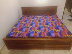 6x6 Teak Wood Design Box Bed with Double Layer Mattress