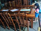 7 Feet 3 Teak Dining Table with 6 Chair